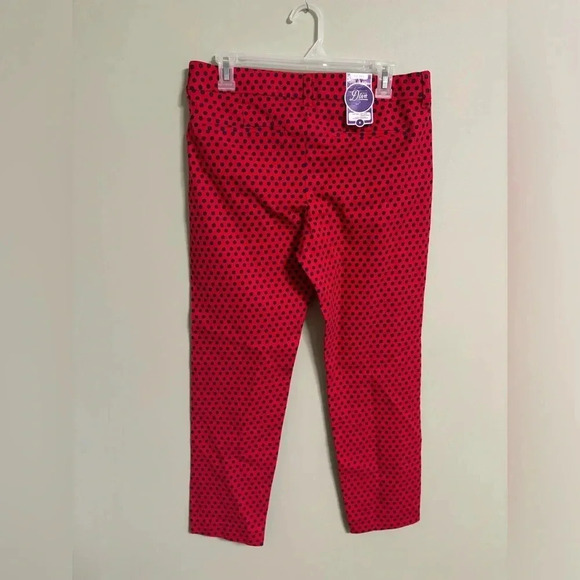 Old Navy Diva Pants Red Navy Floral Dots New NWT Size 8 Skinny Ankle Stretch - Picture 2 of 9